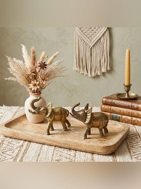 🌟 Vintage Solid Brass Elephant Figurines Small - Matched Pair of 2 🌟